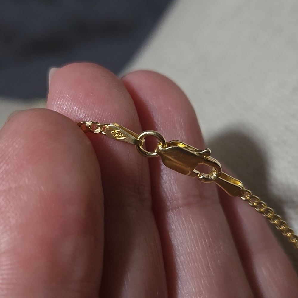 18k Gold Over SS925 Cuban Link Necklace - Picture 8 of 8